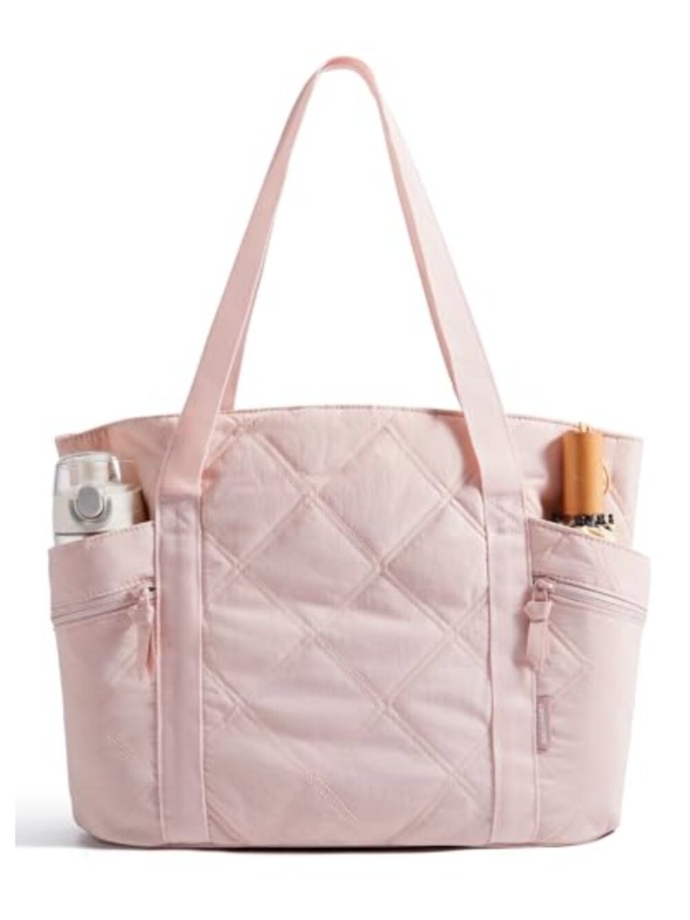 Quilted Puffer Tote Bag Large Zip Travel Work Handbag Lightweight